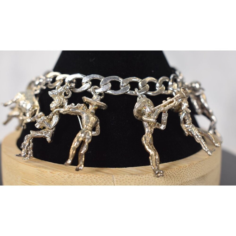 Vintage sterling Silver Mexican Mariachi + Charm Bracelet - Southwestern